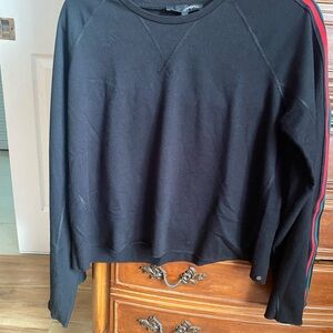 Gottex studio Black Sweatshirt with Red and Green Stripes